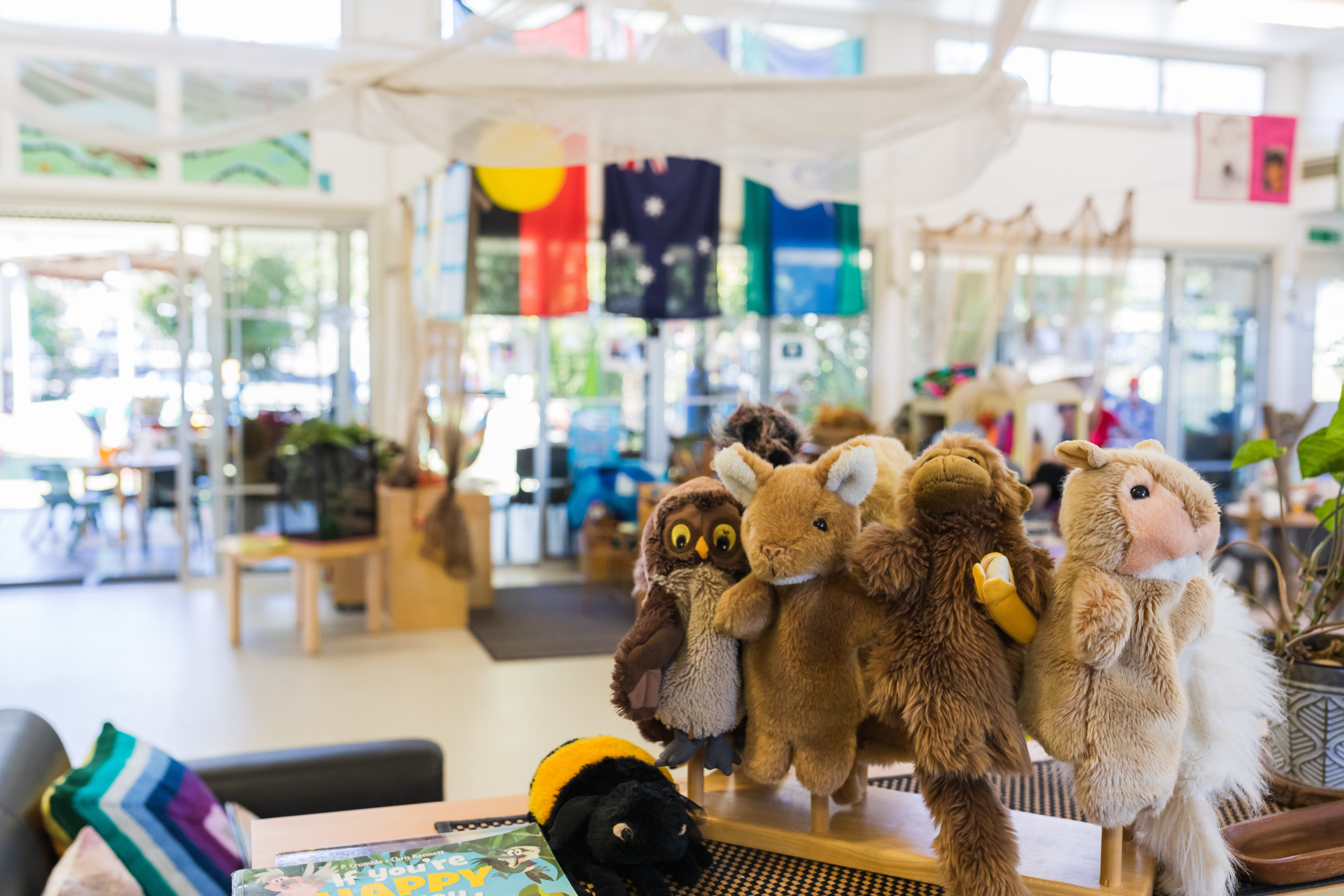 indoor of kindy area with puppets