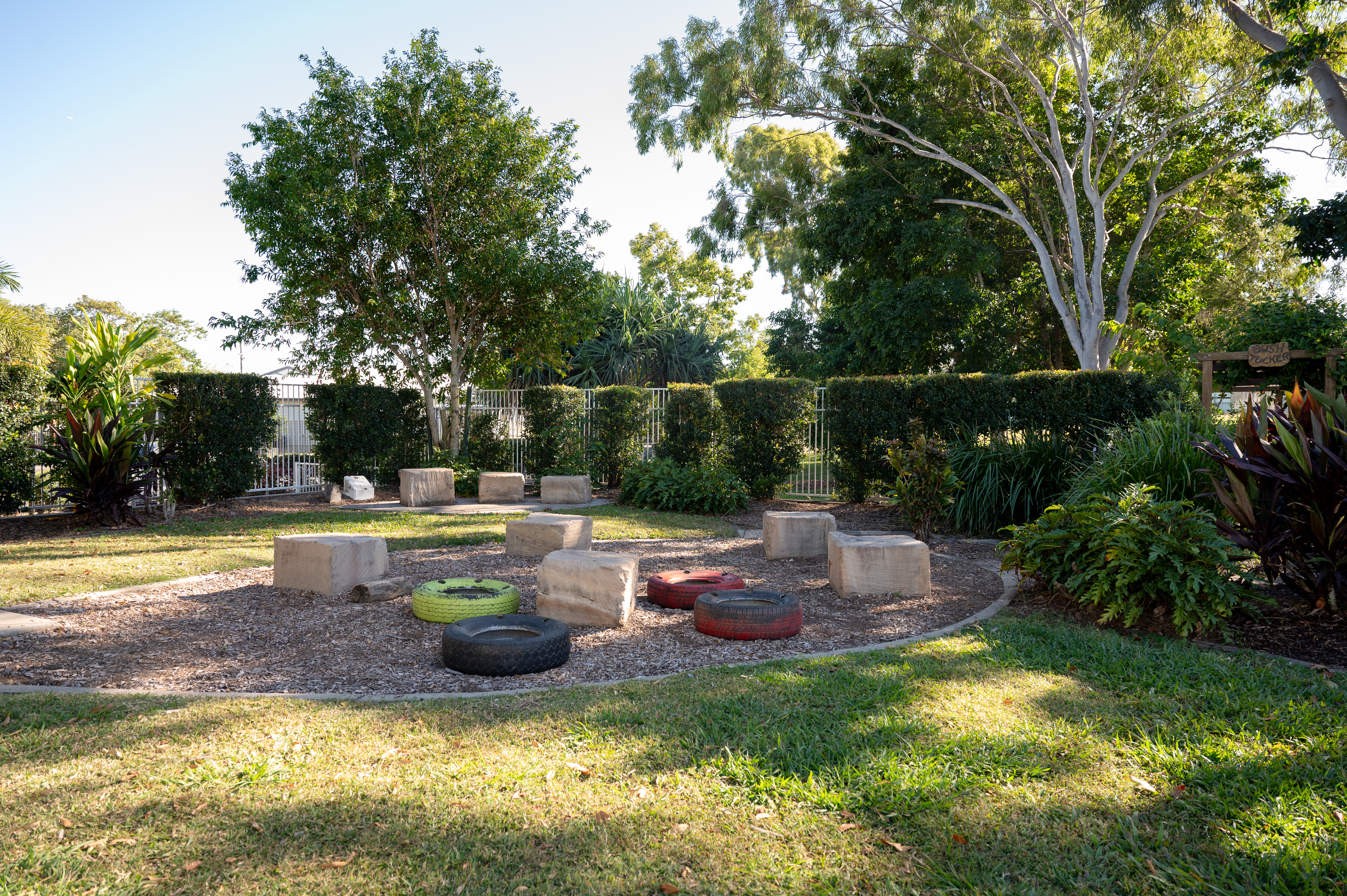 yarning circle and garden