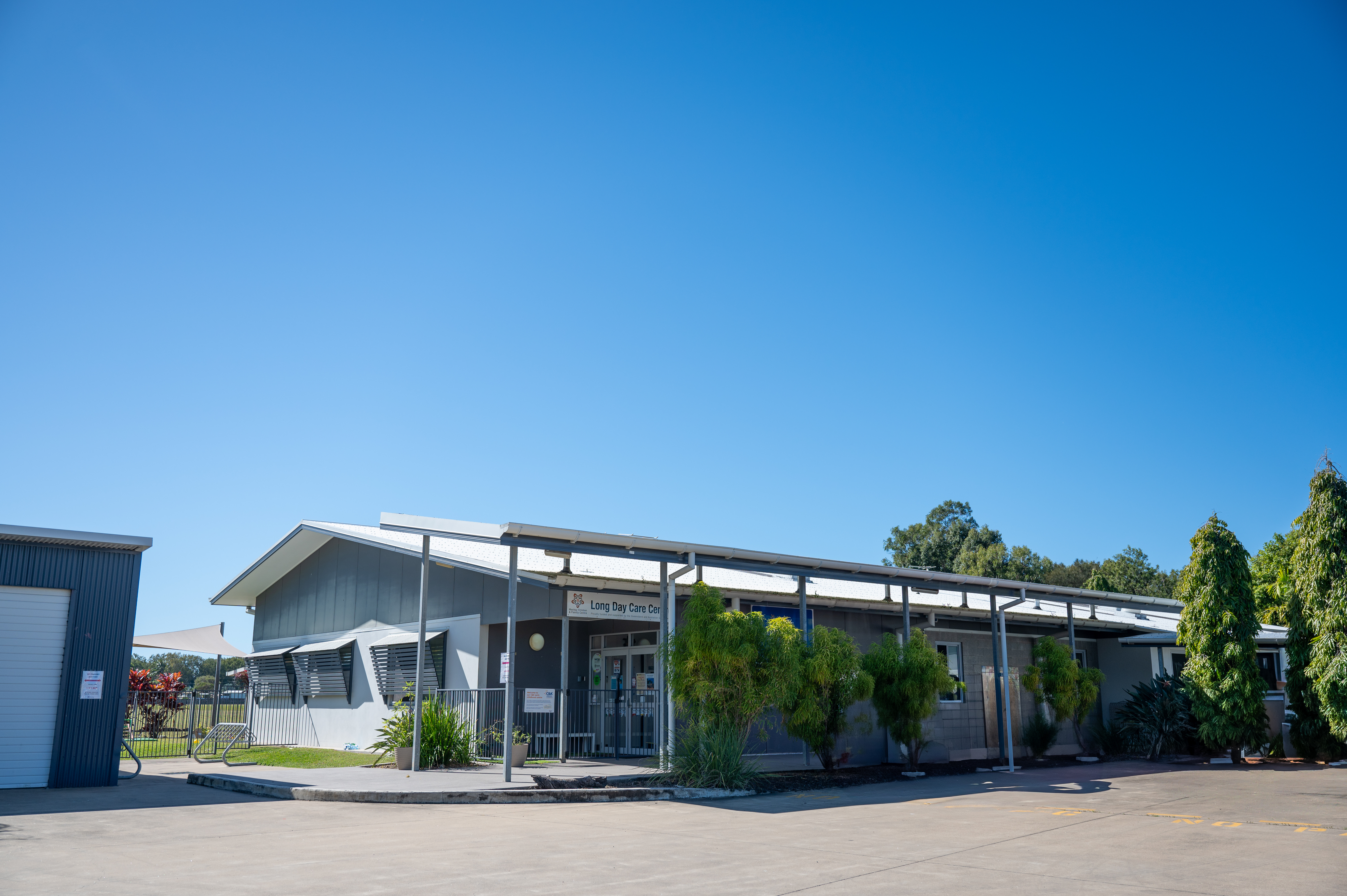 outside of kindergarten showing building