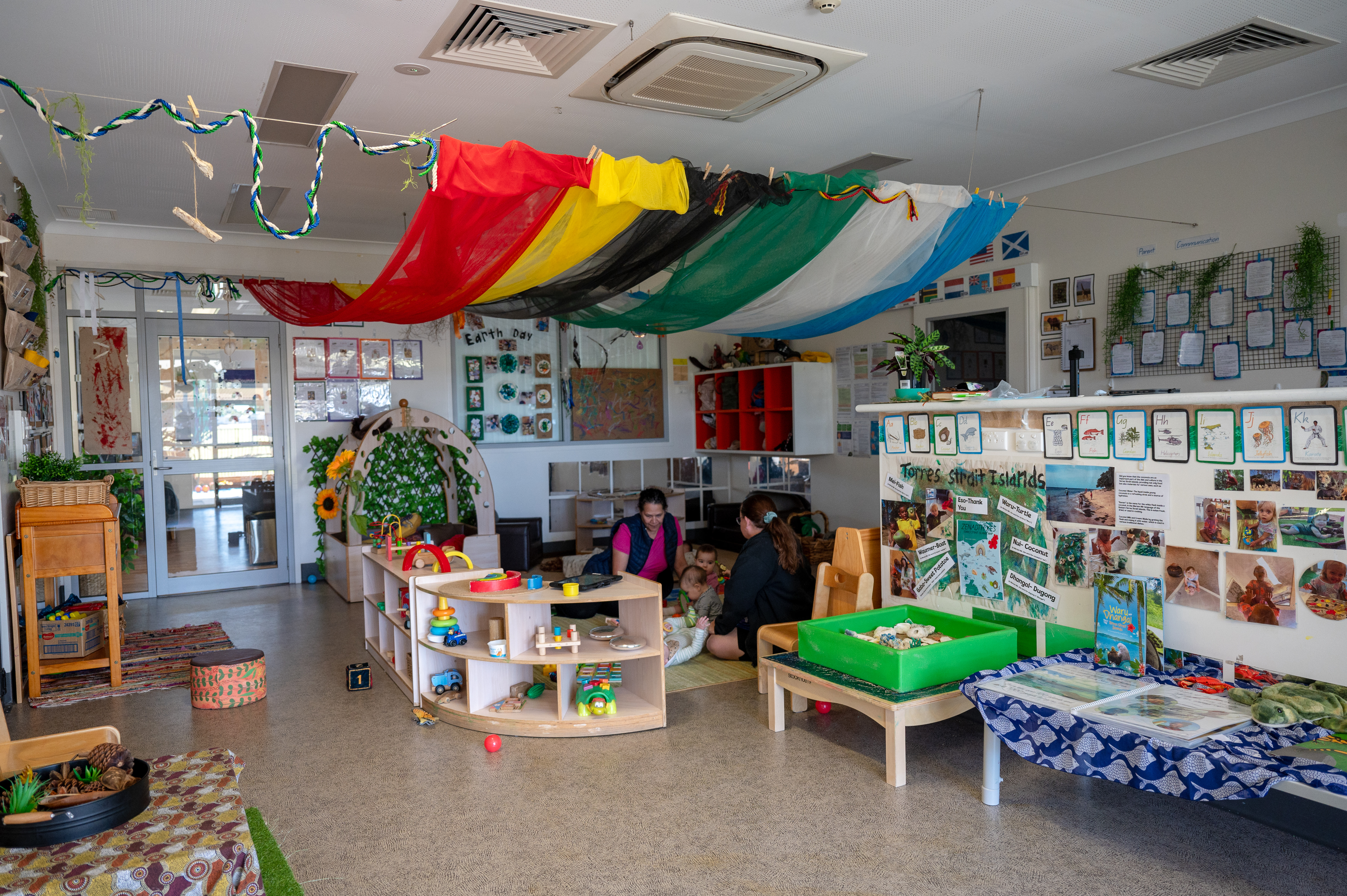 Indoor area with artwork and toys