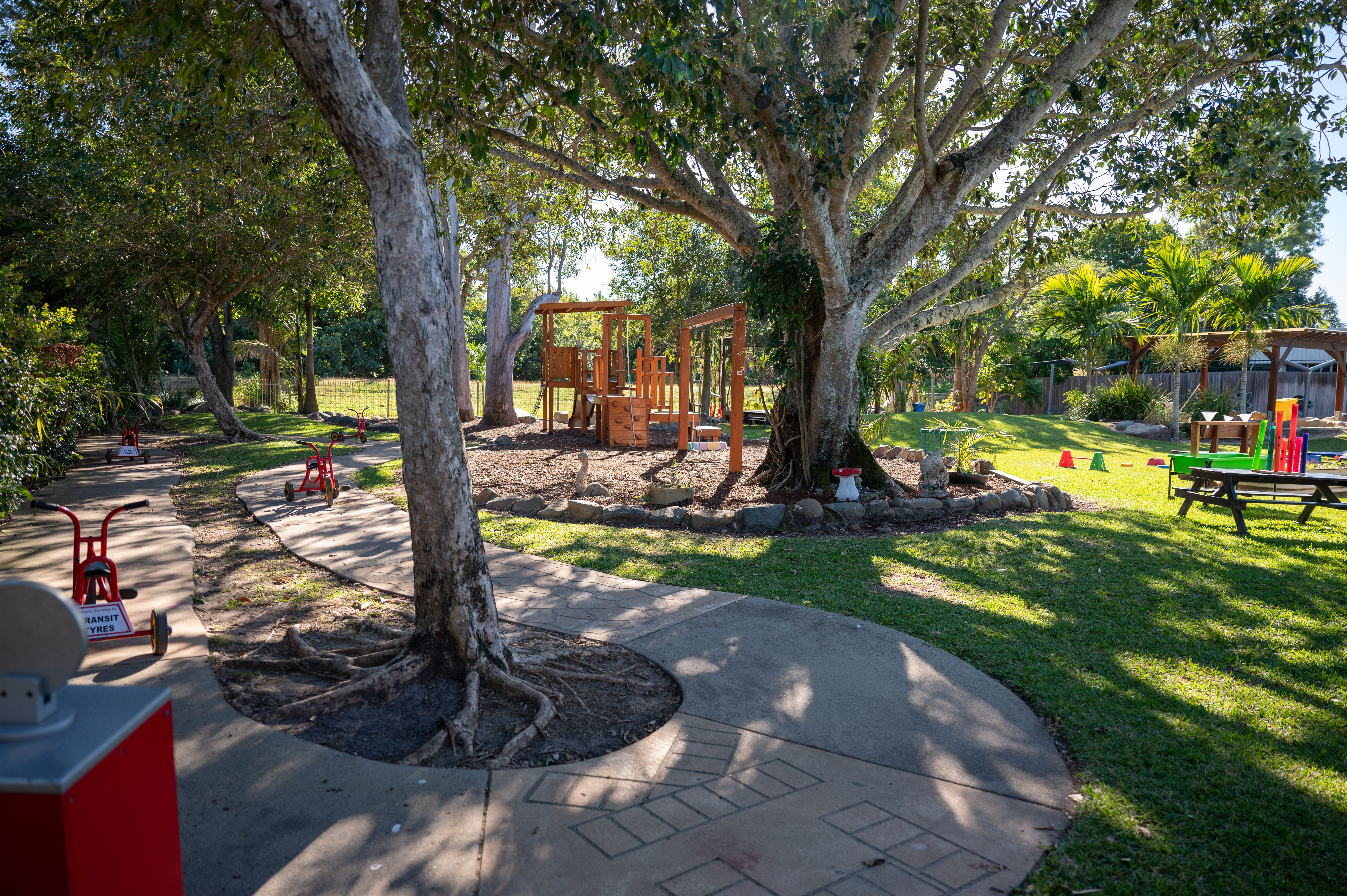 large outdoor space garden and playground