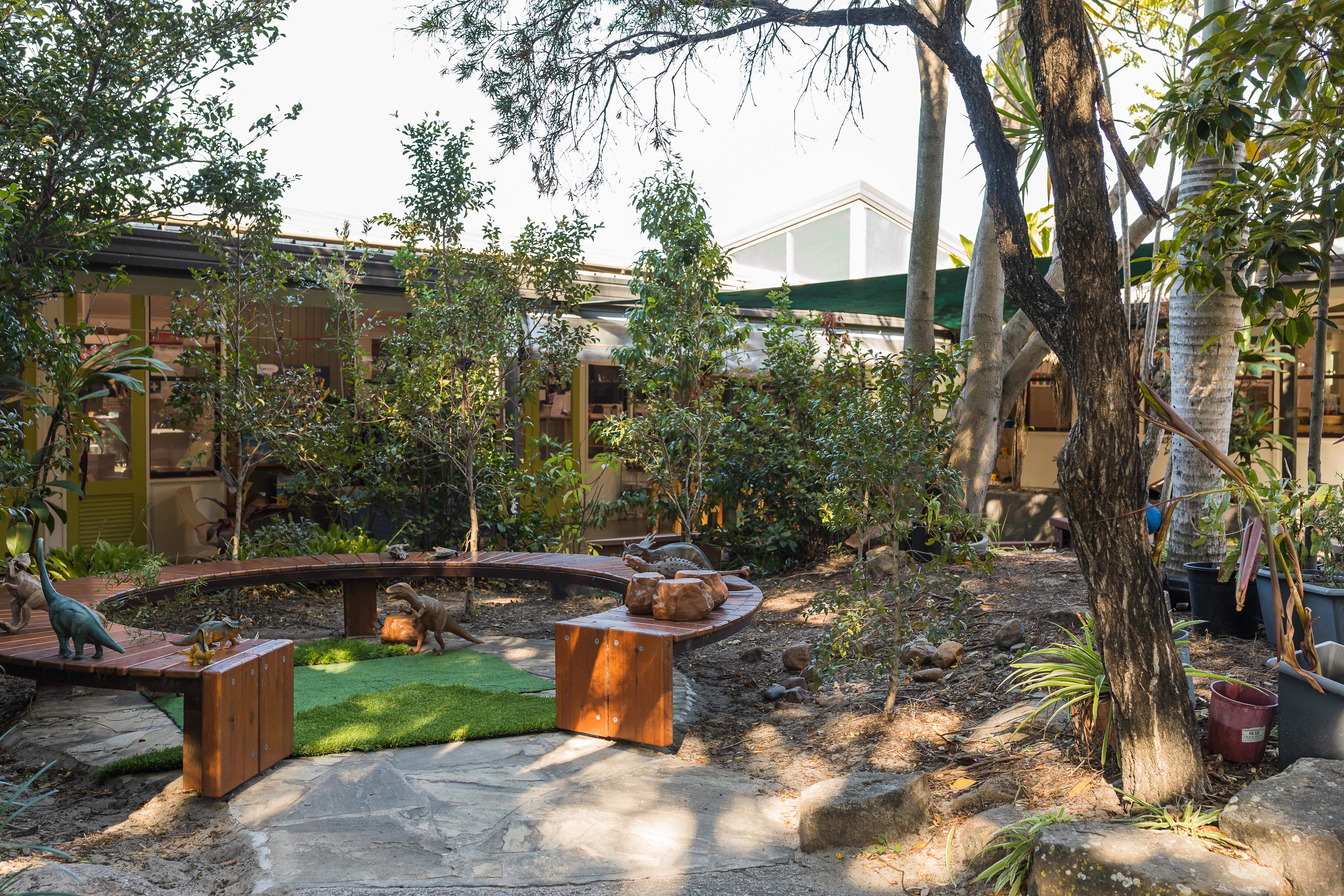 large shaded garden area