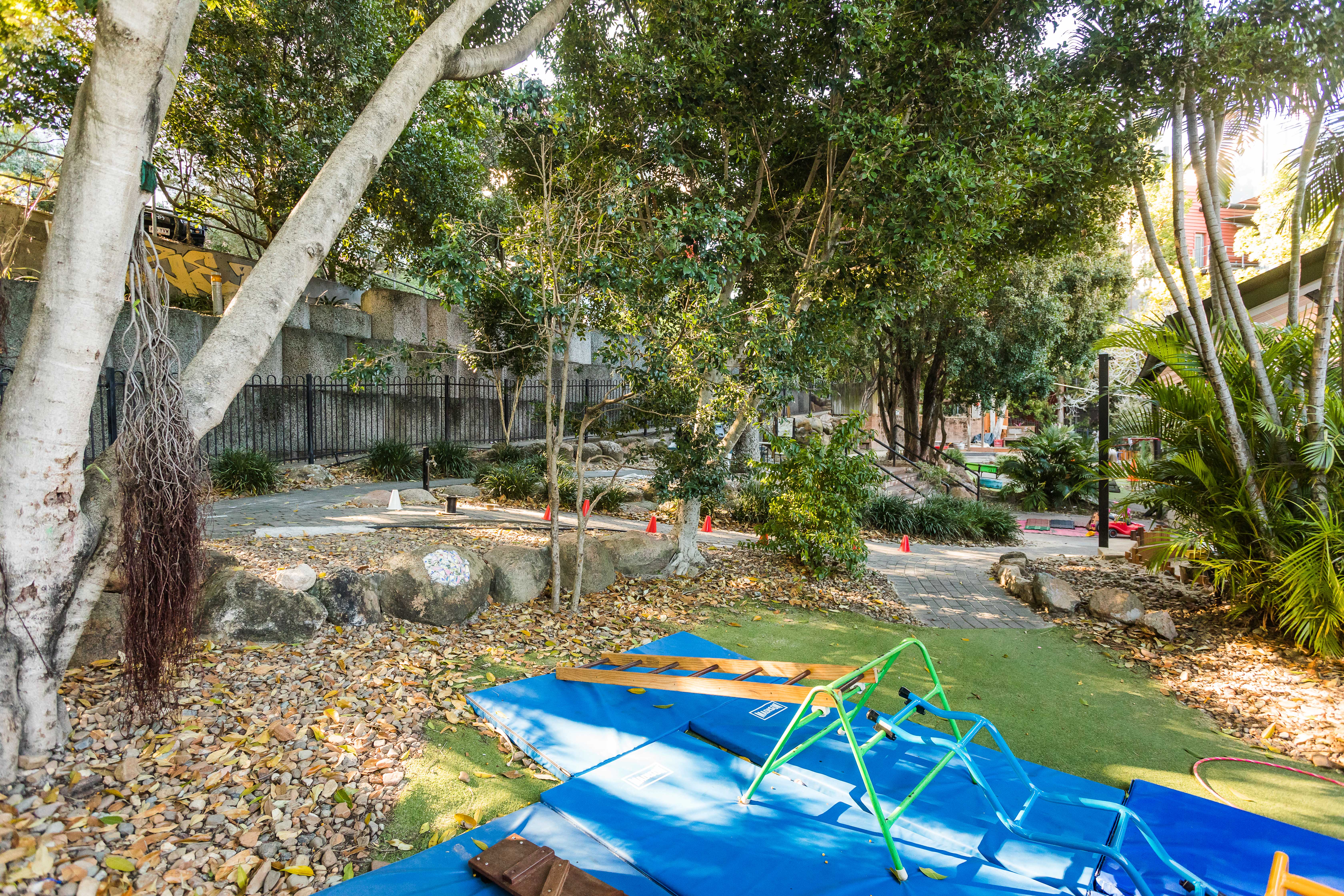 large outdoor garden and play area