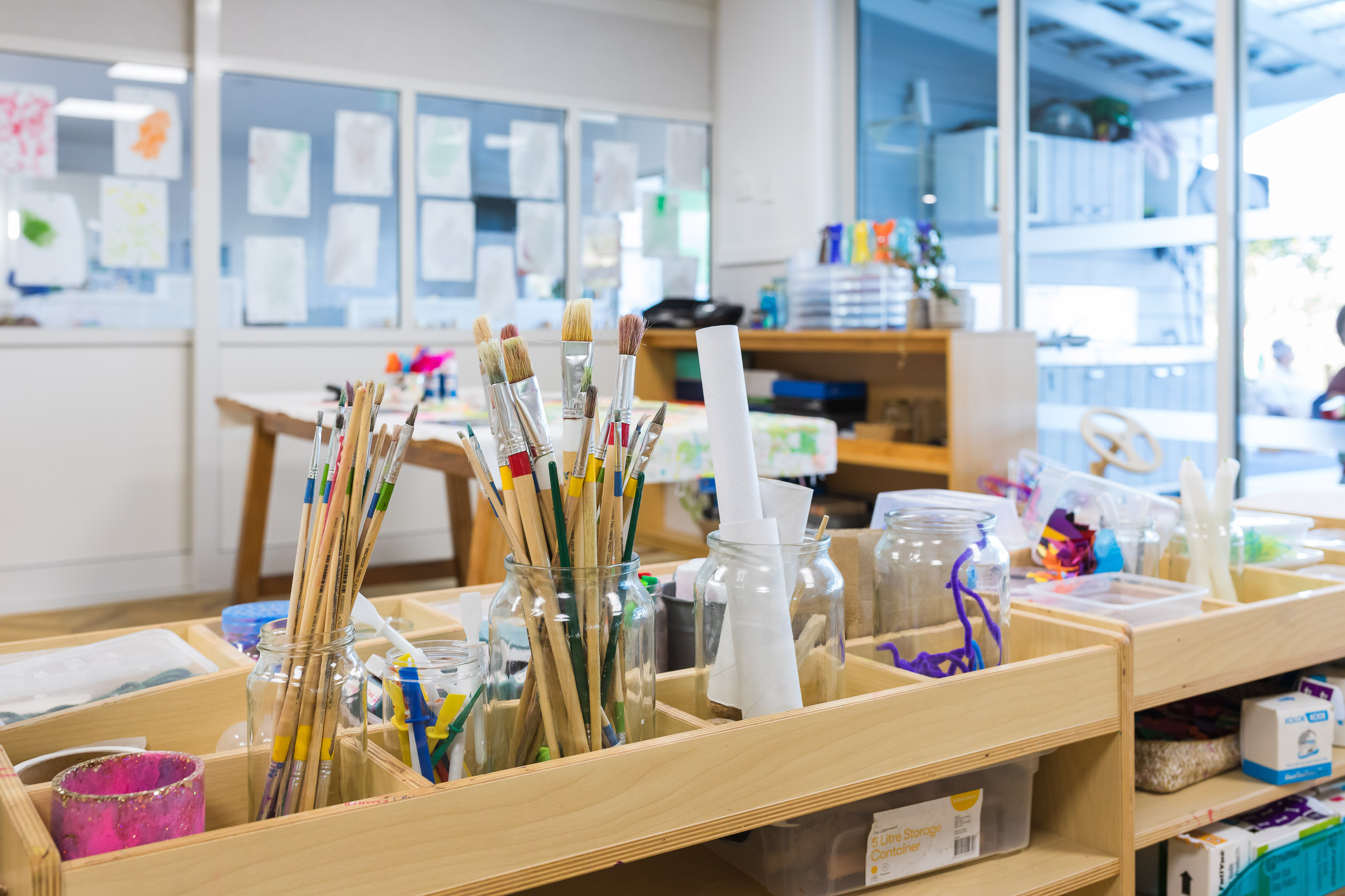 art activities laid out inside
