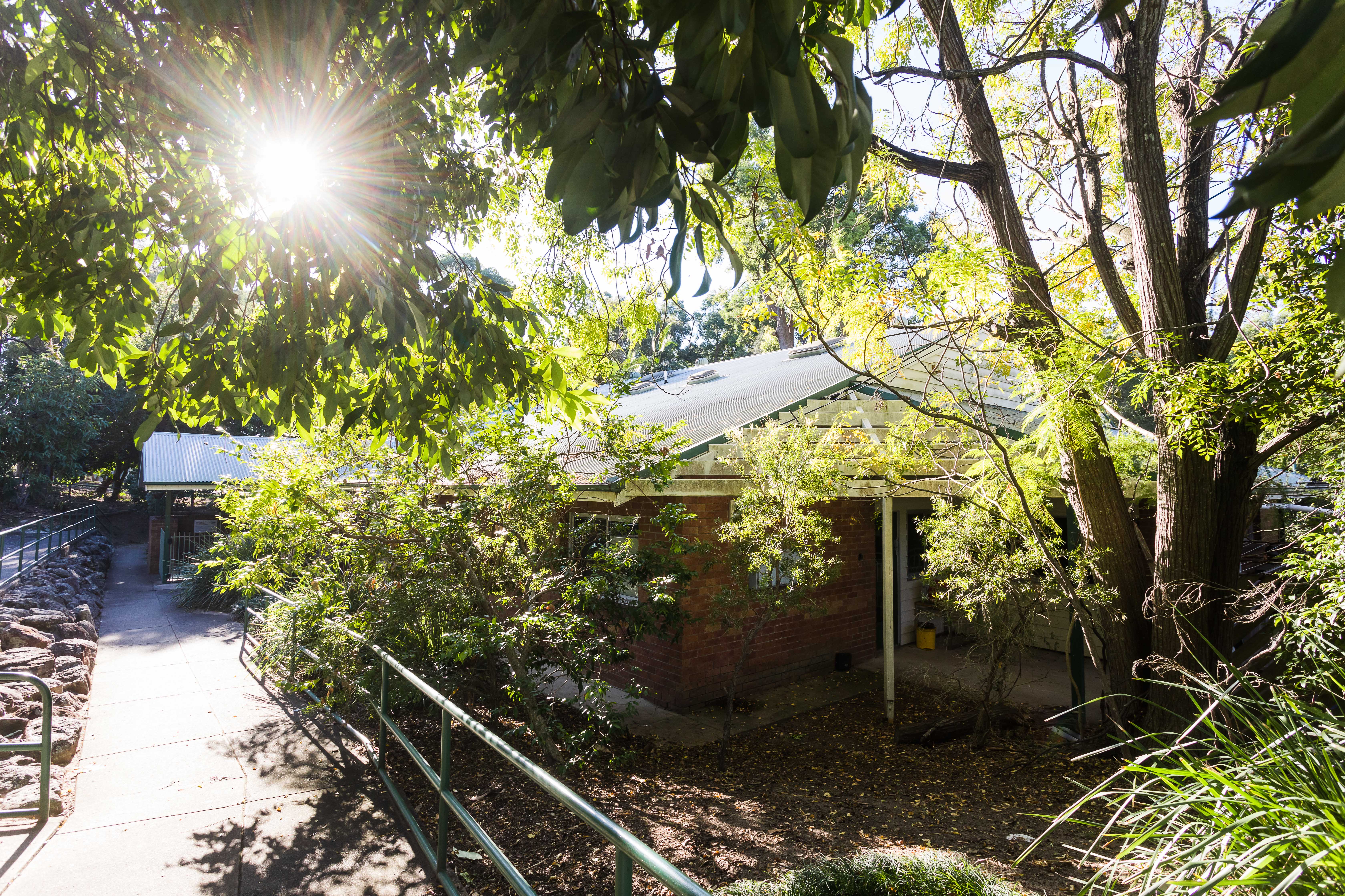 childcare building with lush gardens