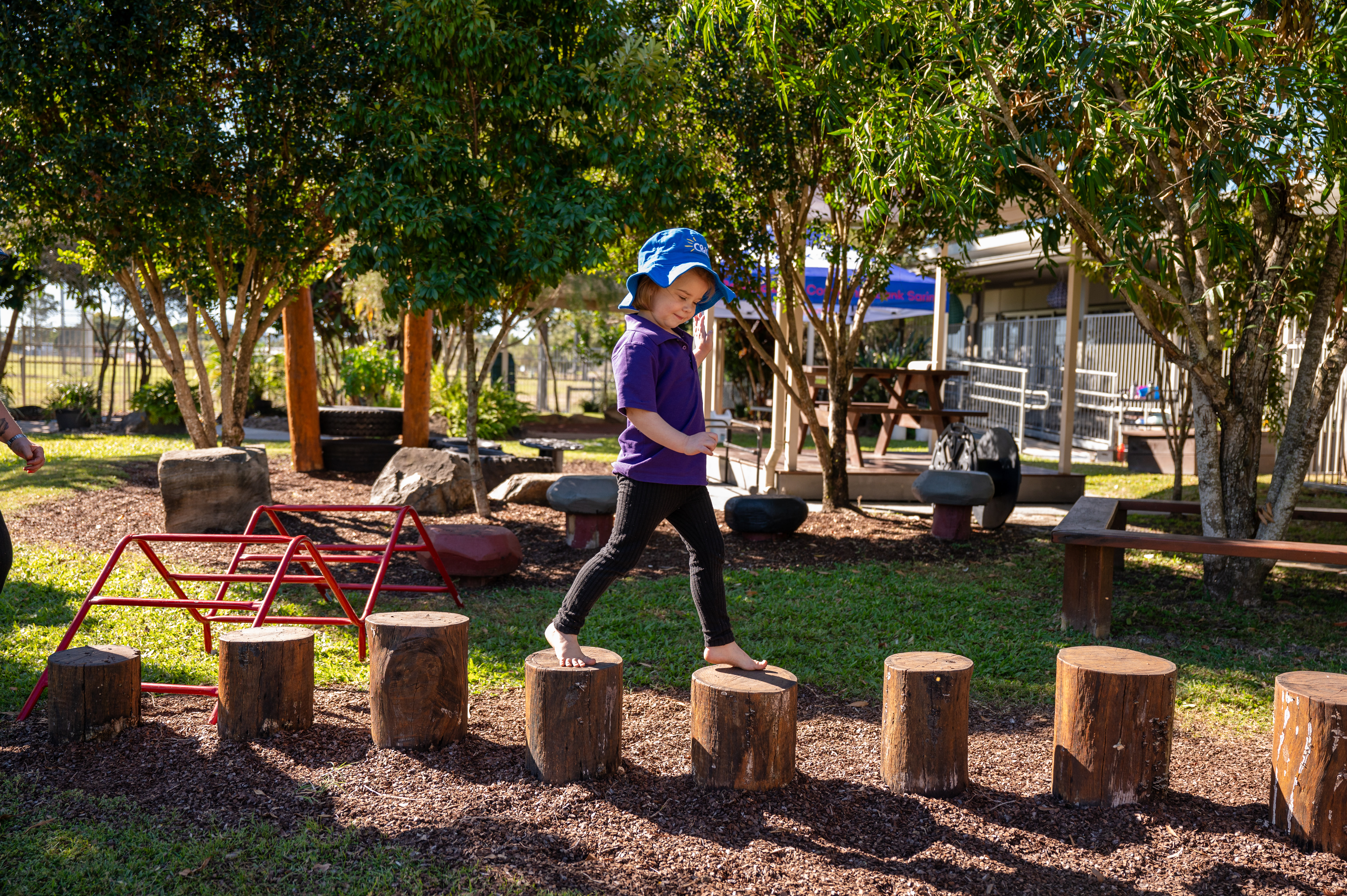 child on playground outside