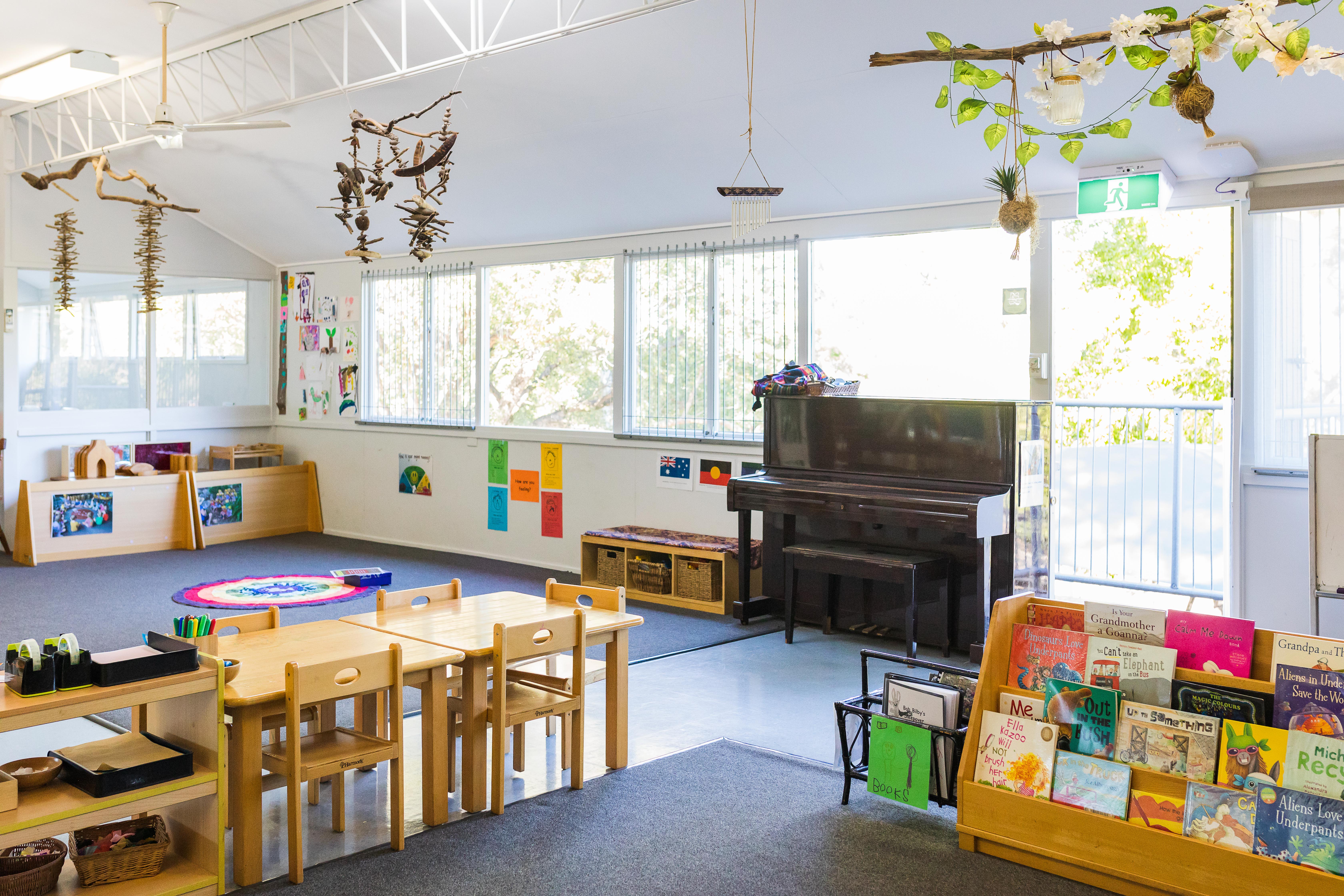 indoor area with activities laid out