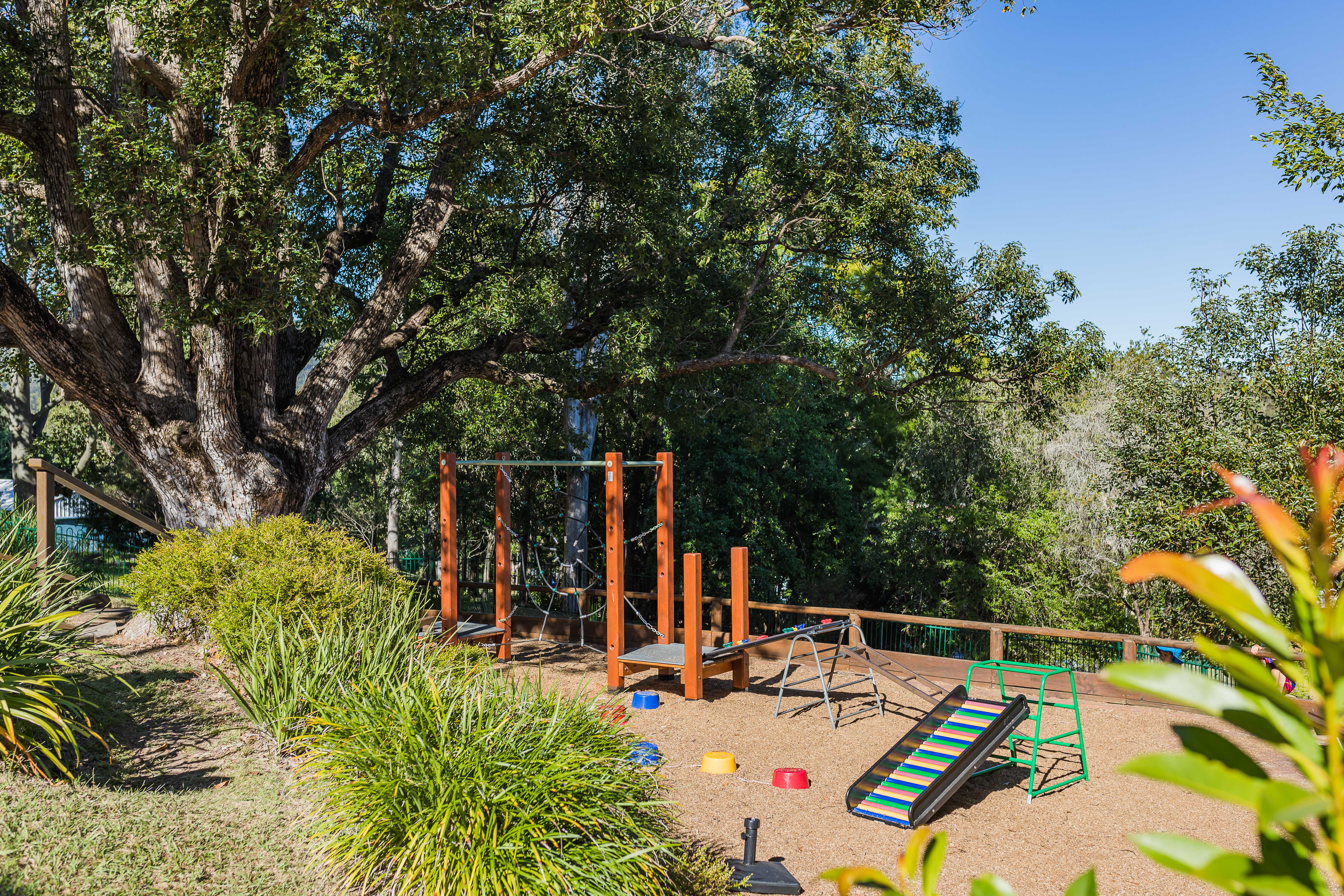 large outdoor playground and gardens