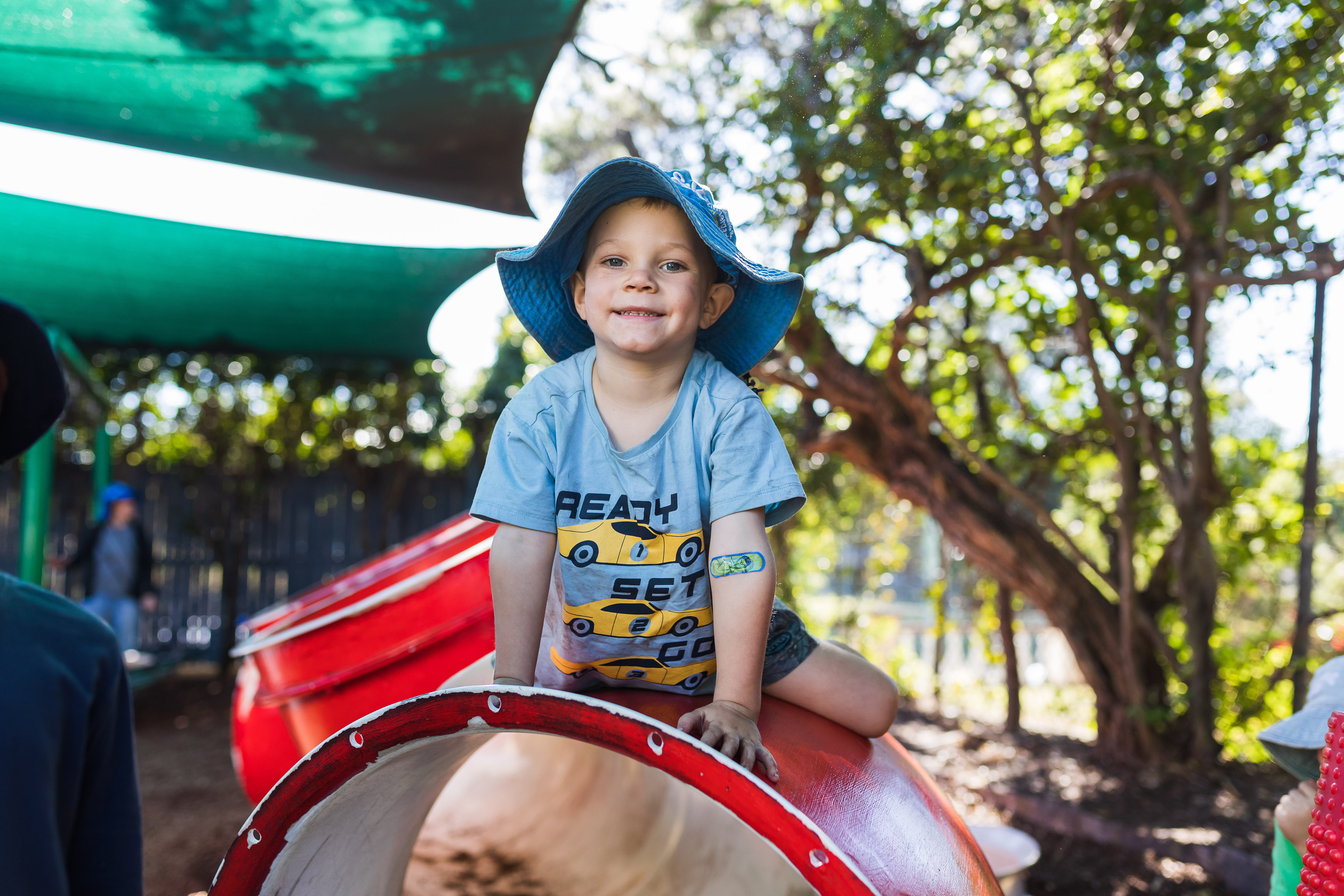child on obstacle course