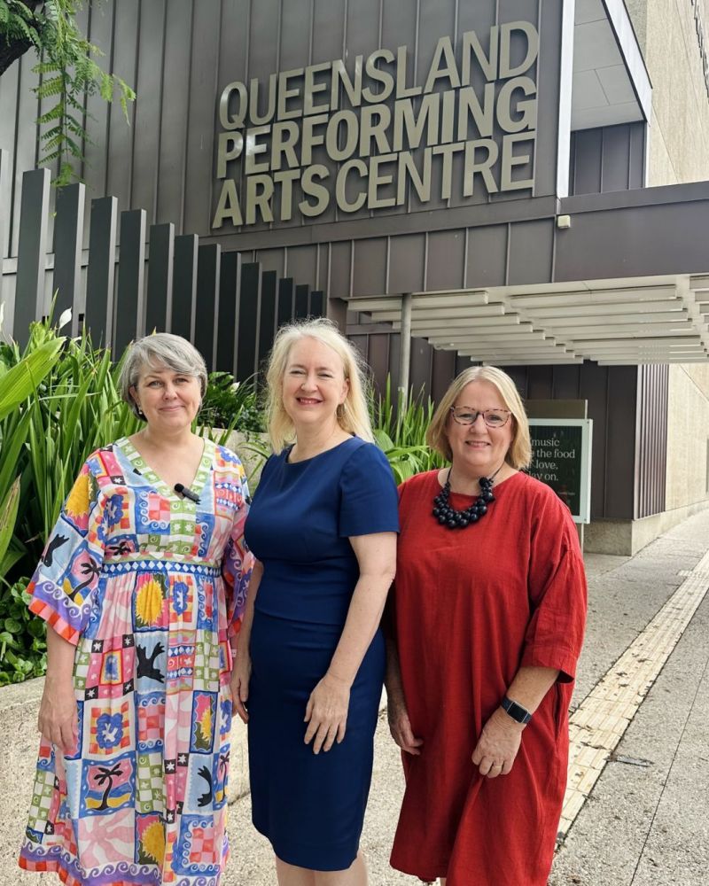 C&K Chief Operating Officer Dr Suzy Tamone, QPAC Chief Executive Rachel Healy, and C&K Chief Executive Officer Dr Sandra Cheeseman.