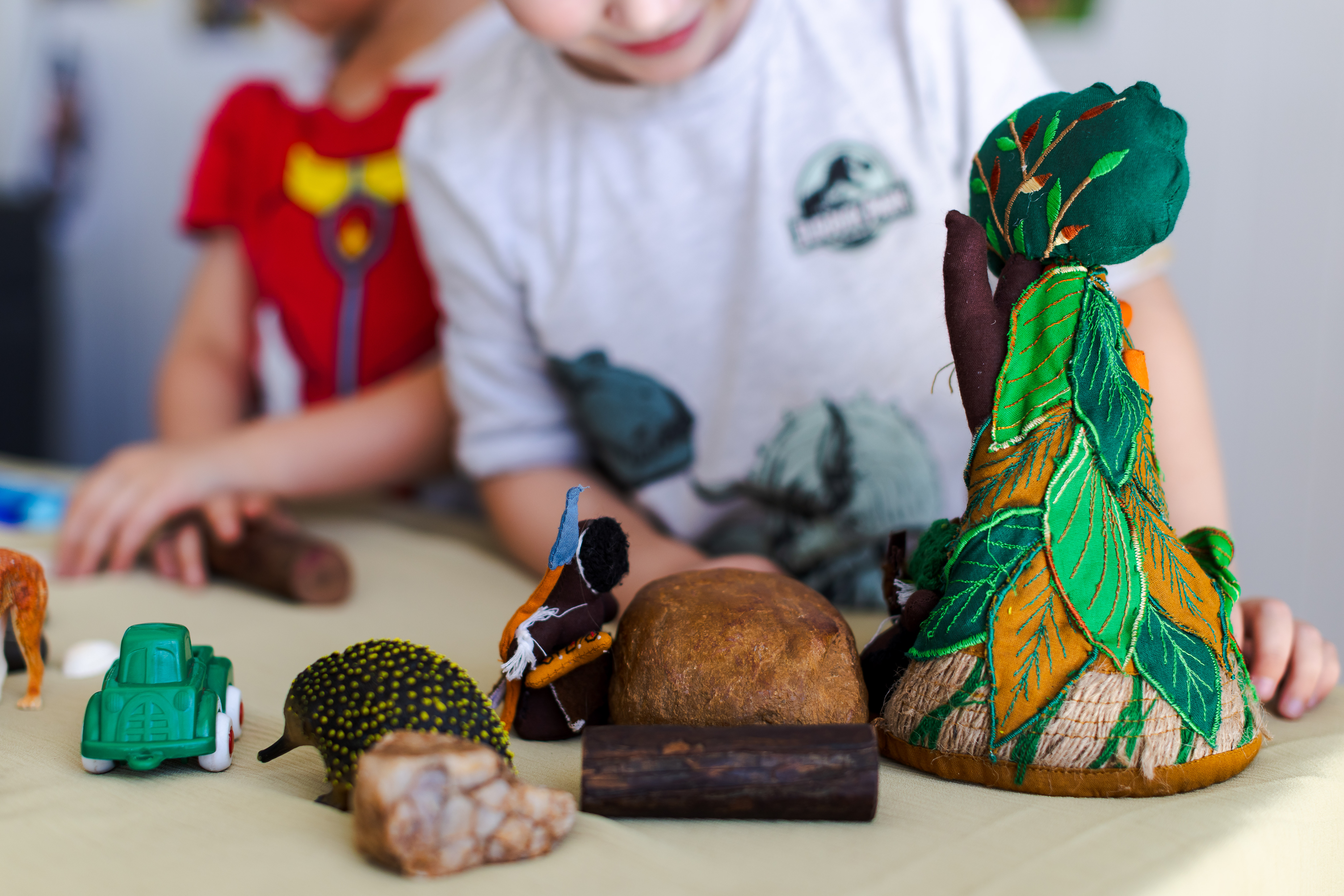 Children playing with colourful resources
