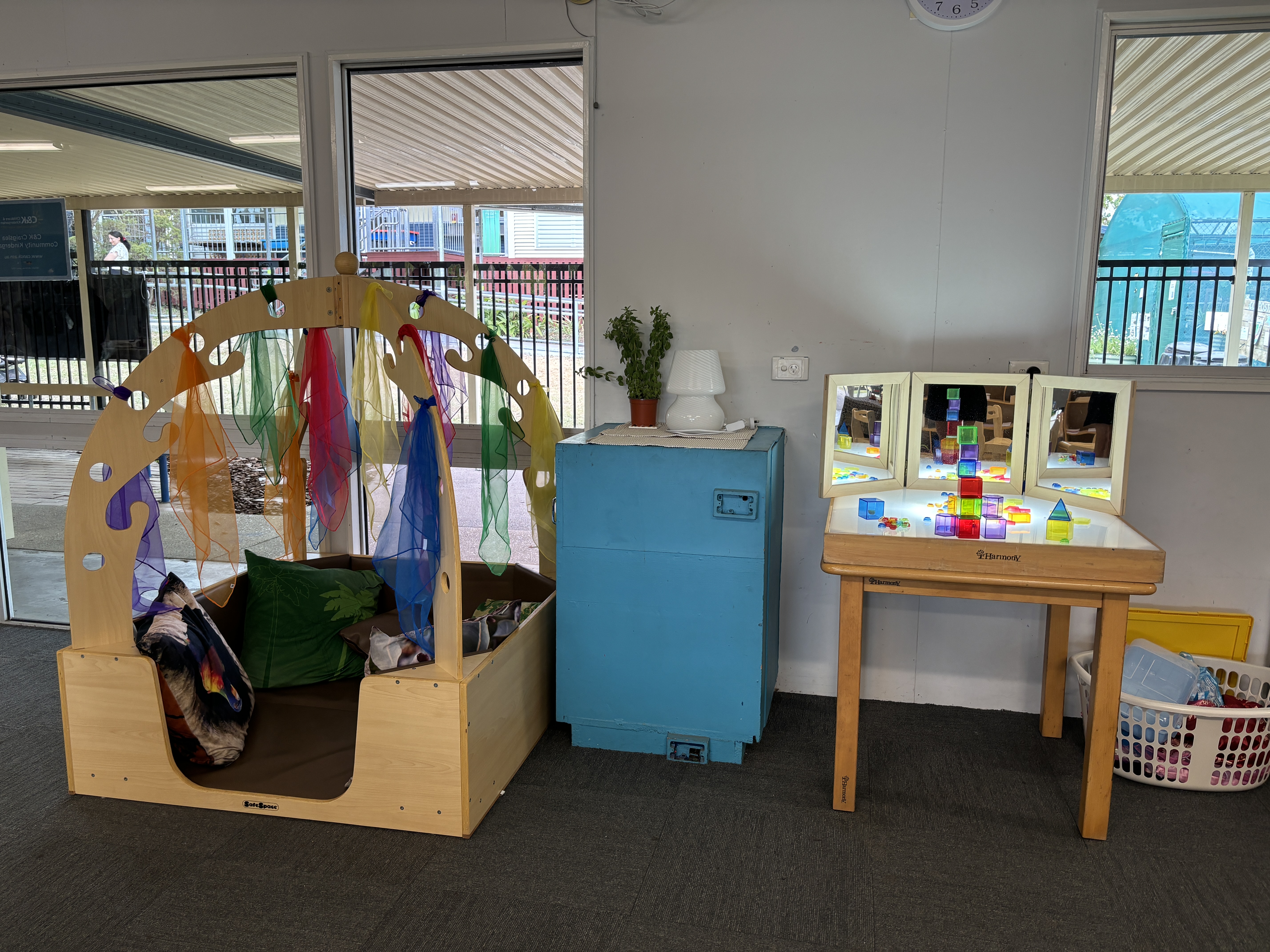 Colourful and bright resources set up inside