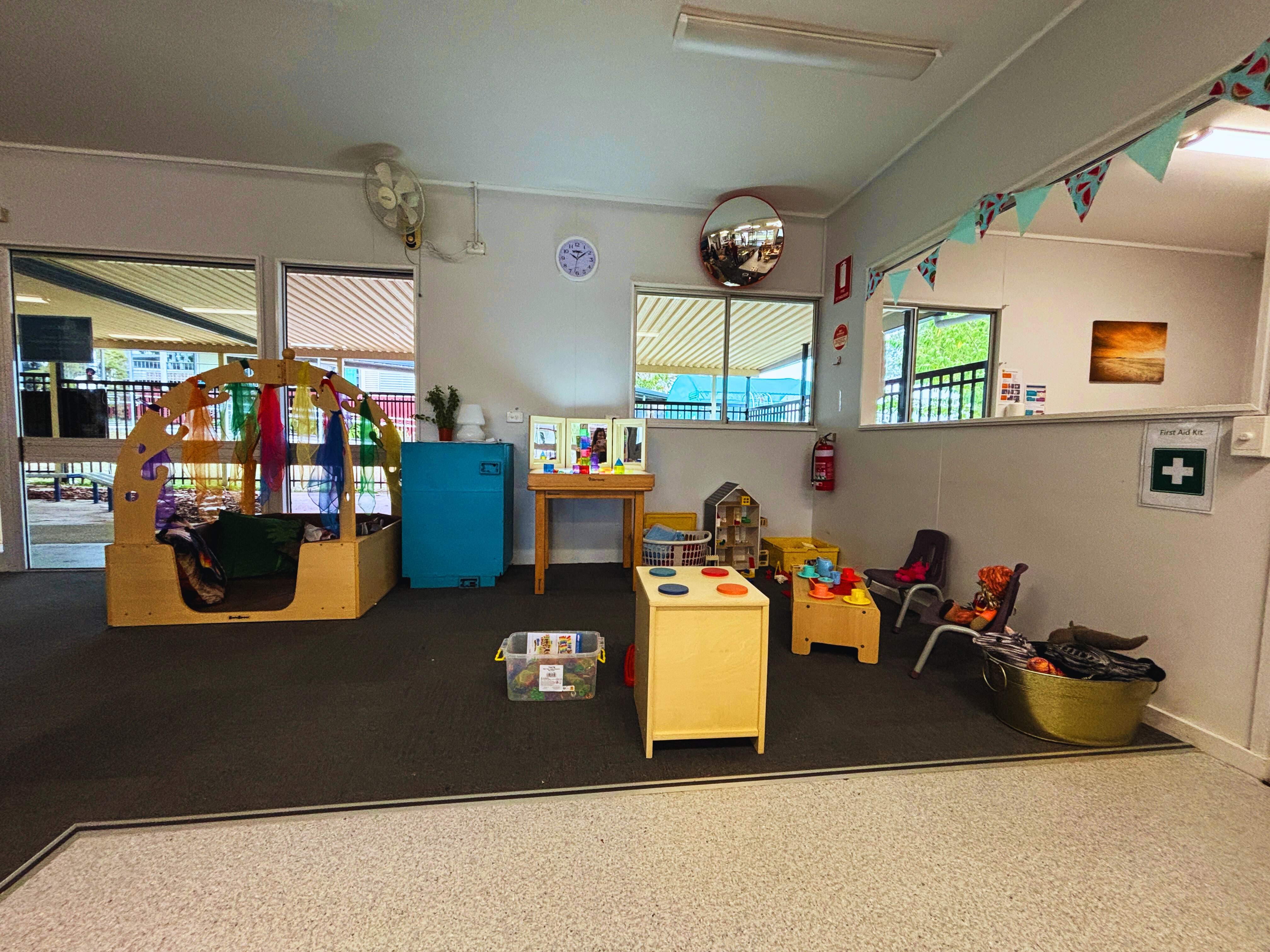 Large play corner with colourful resources