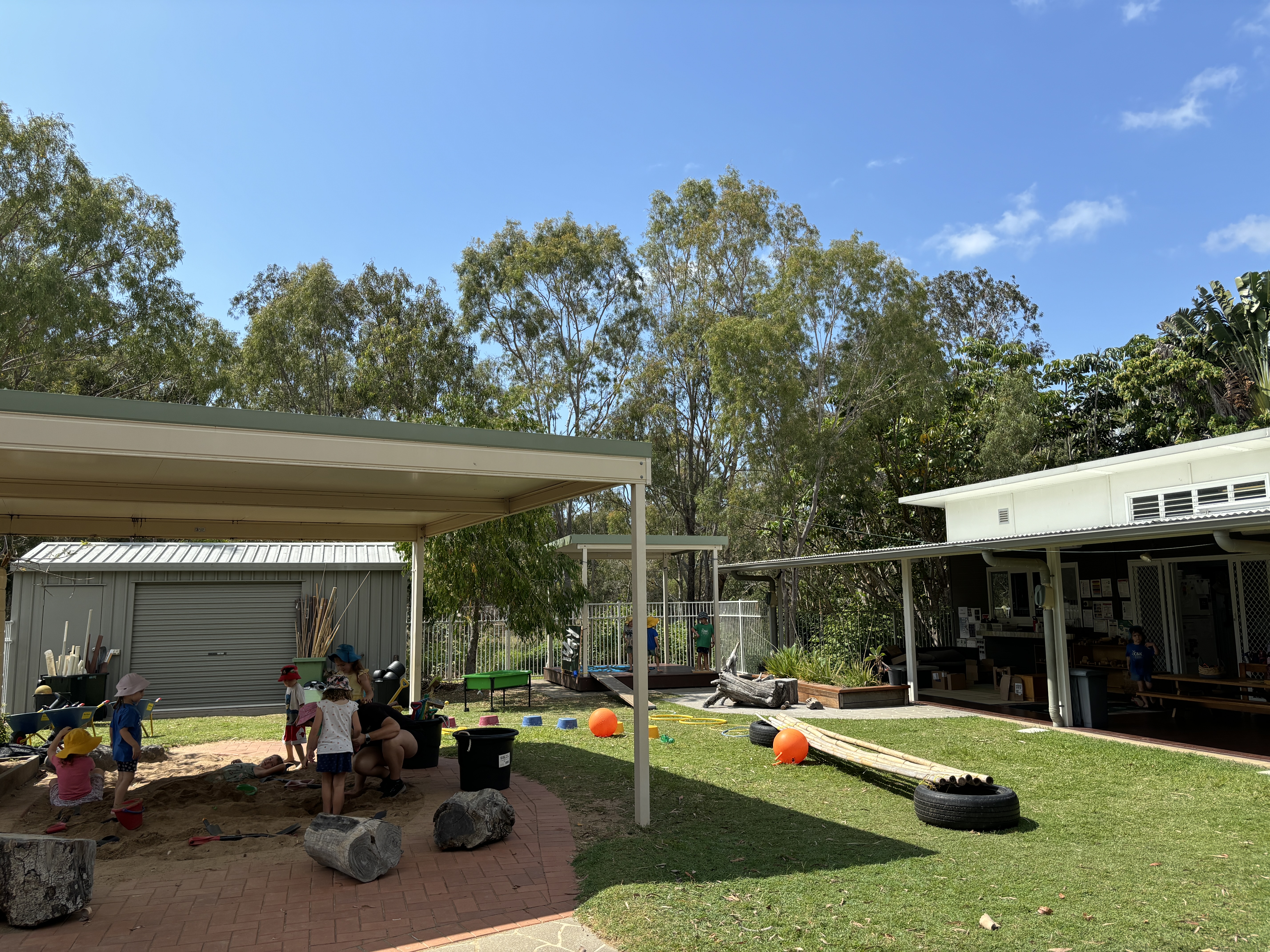 Kindy outdoor space and sandpit