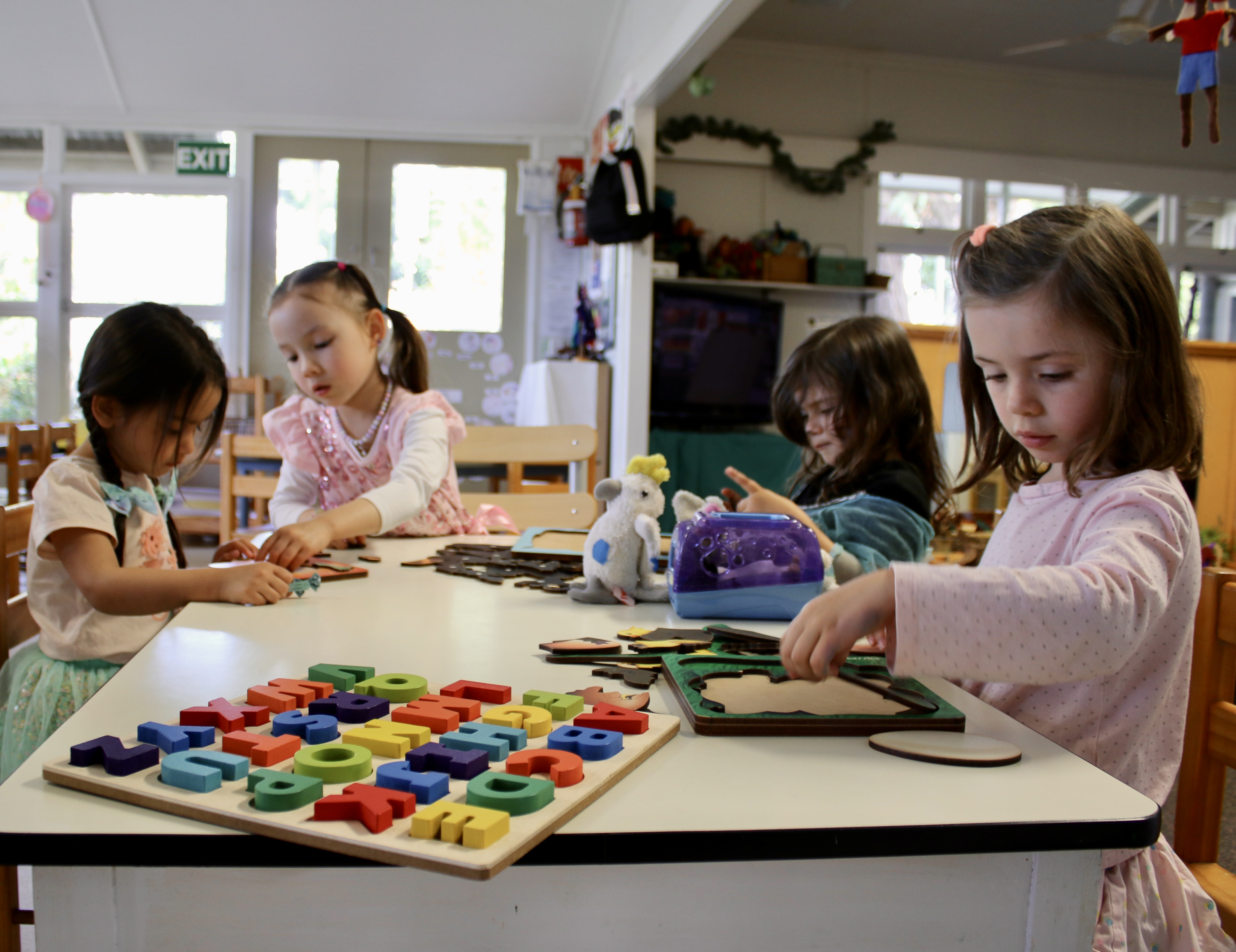 St Lucia Kindergarten children playing with puzzles
