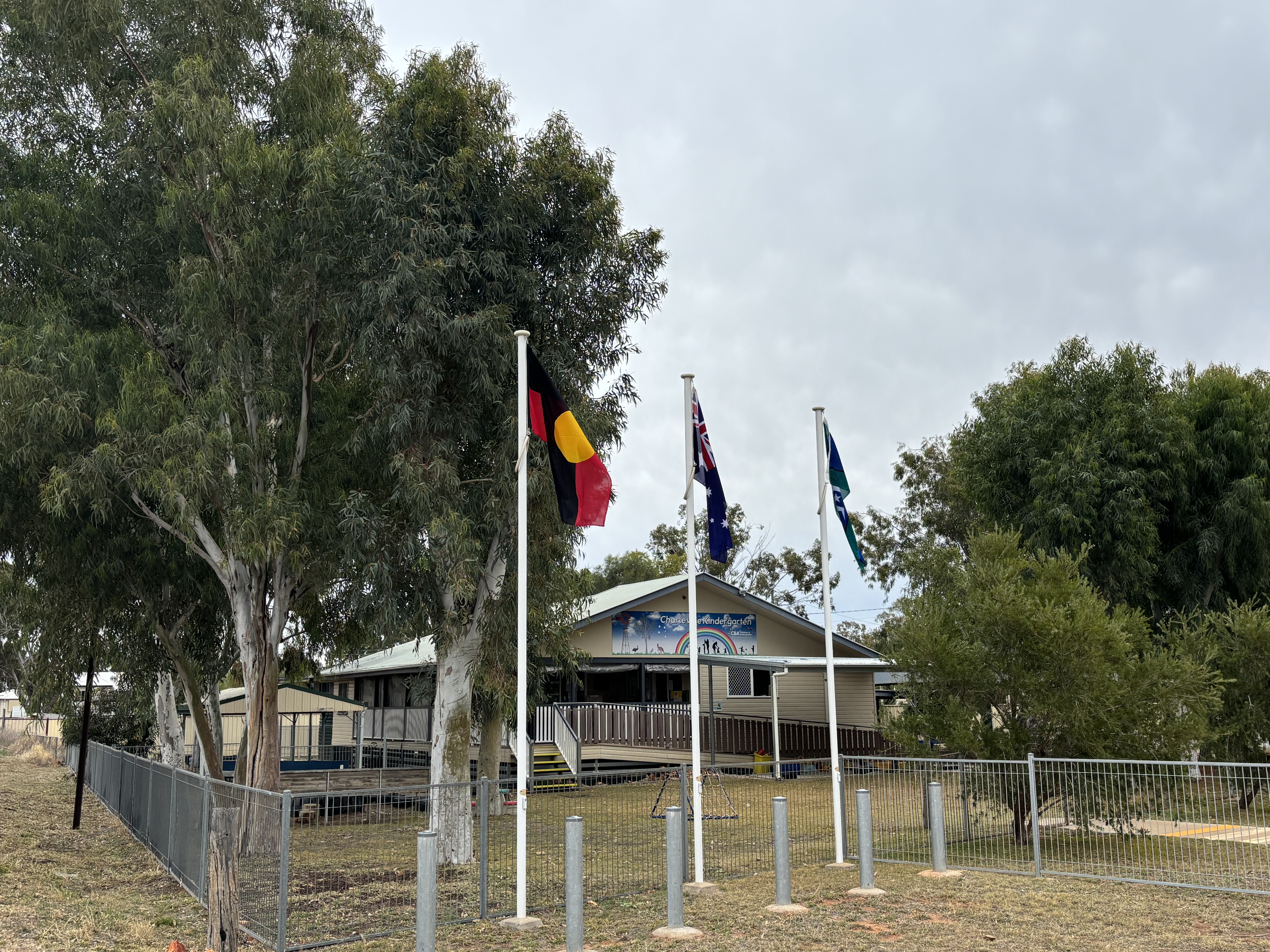 C&K Charleville - flagpoles and outside of centre