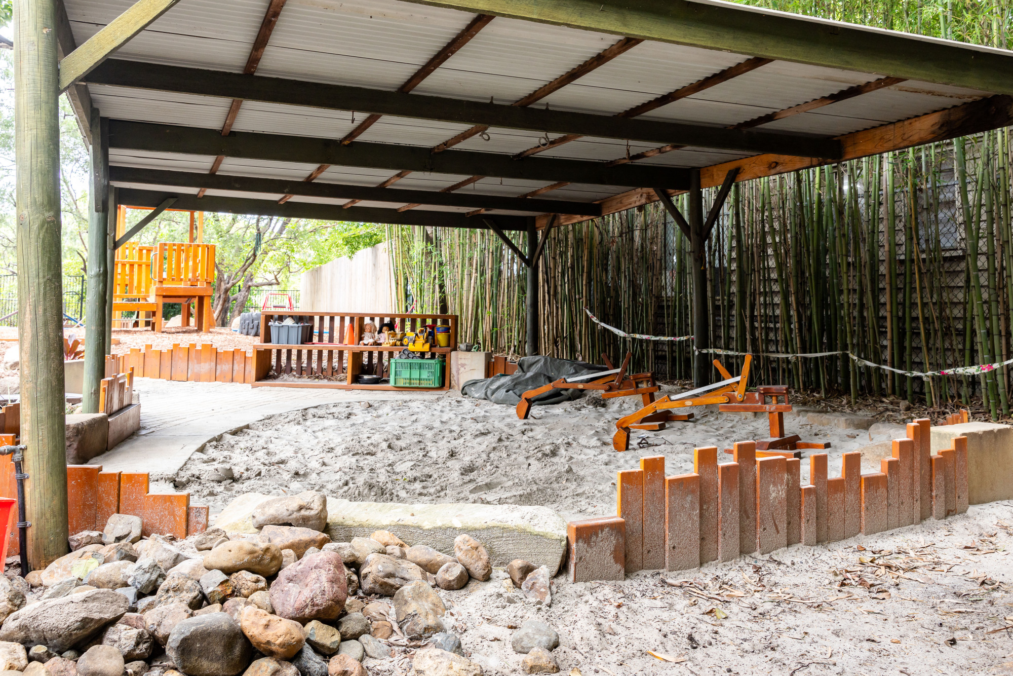 C&K Paddington - large outdoor sandpit with ride-on diggers