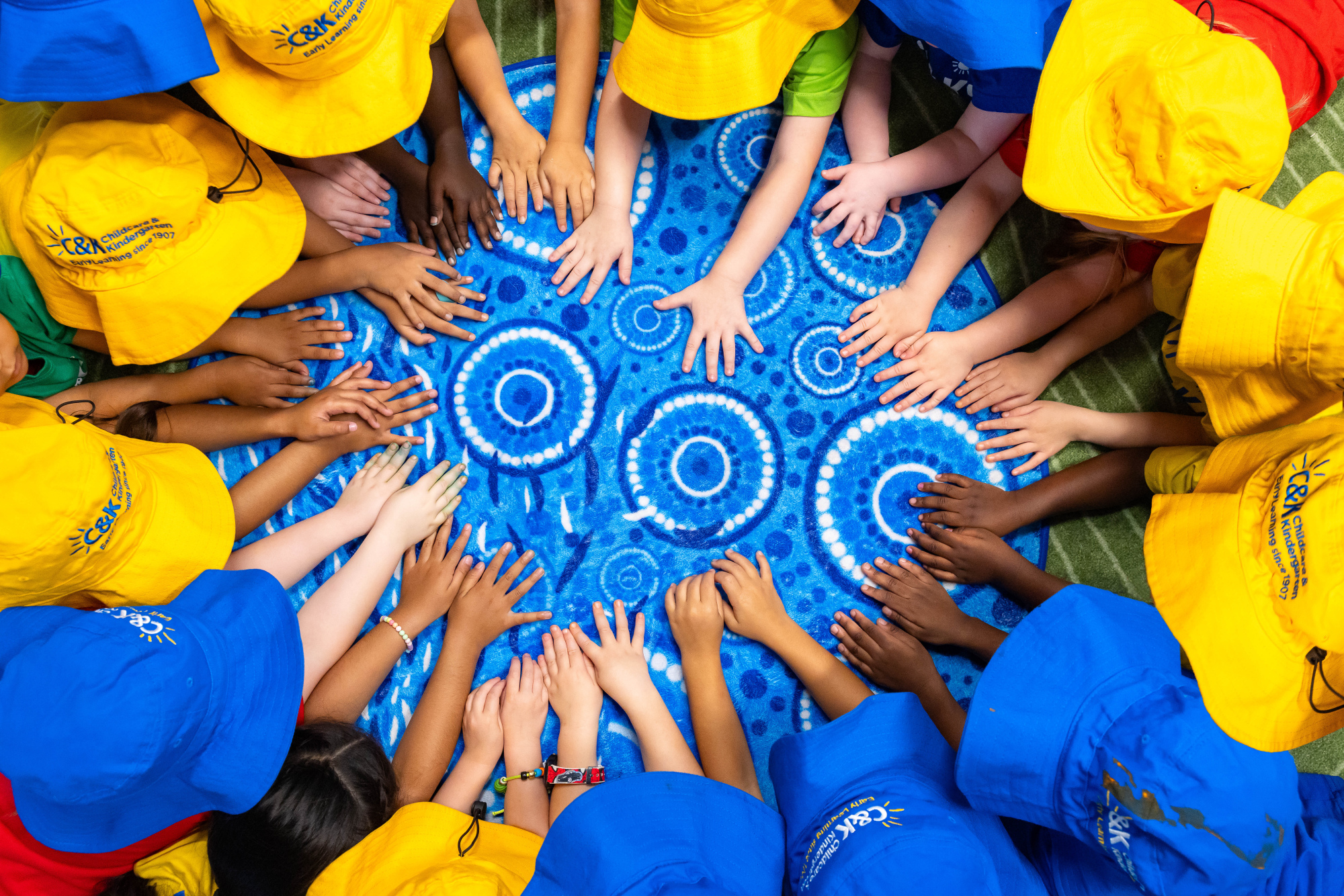 children's hands, showing diversity