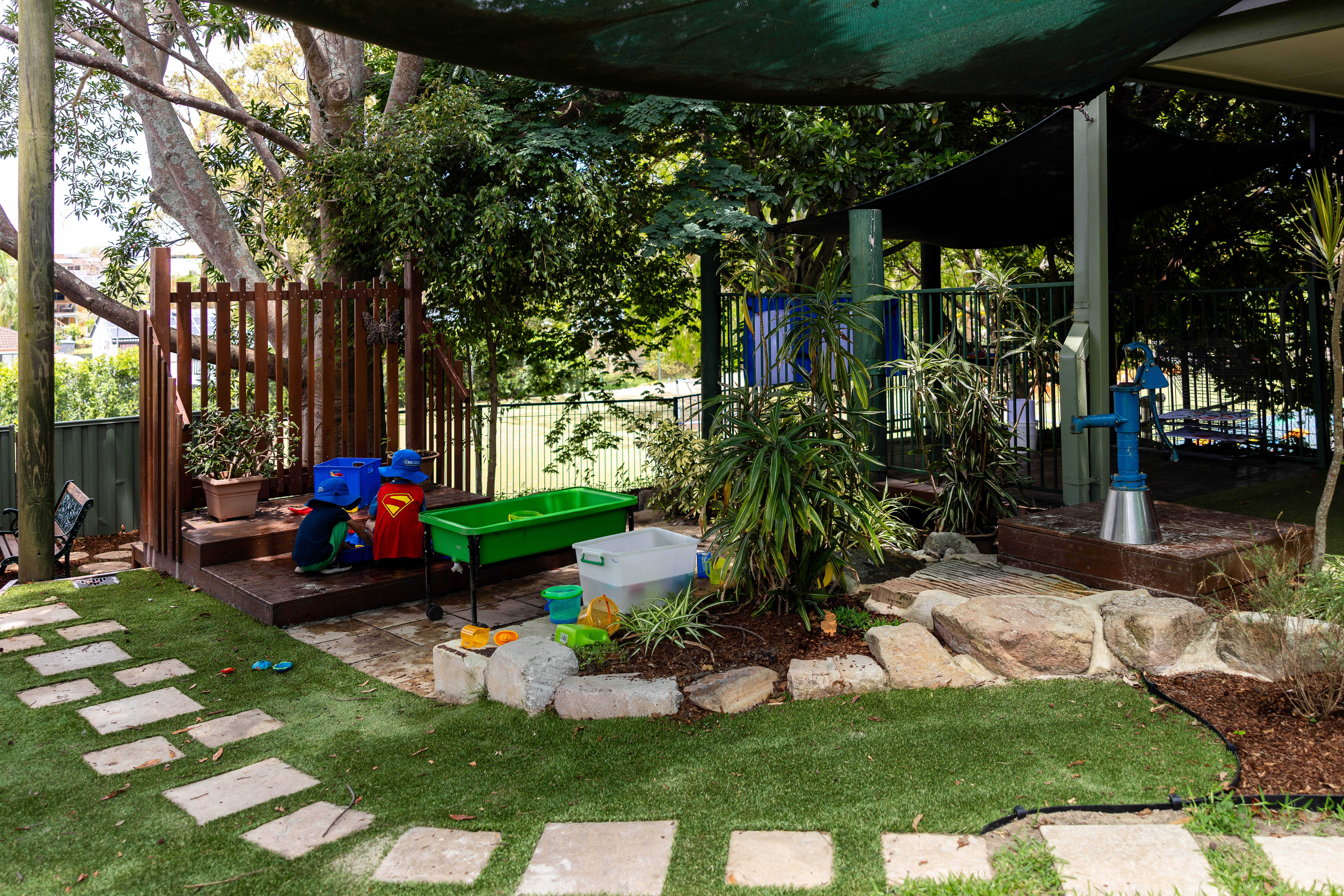 C&K St Catherine's - children engaged in water play