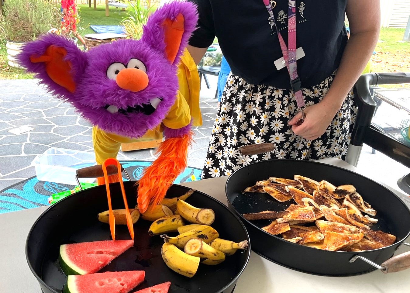 C&K Slade Point - Edgar the therapy puppet and breakfast