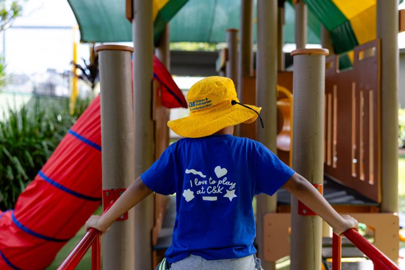 Child playing on playground